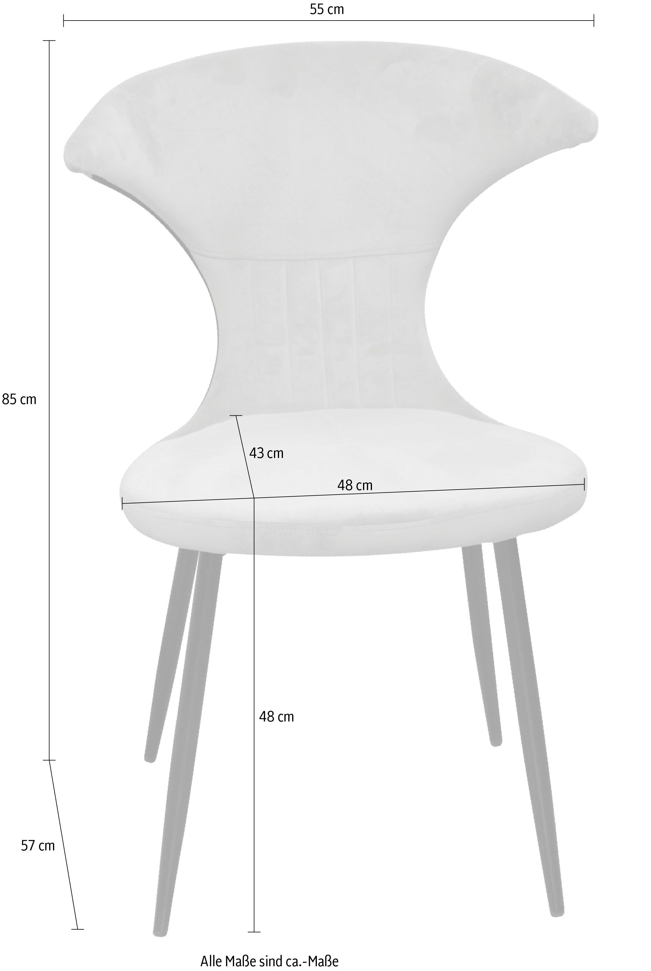 INOSIGN 4-Fußstuhl (Set, 2 St), Gestell aus Stahlrohr, Sitz- und Rückenfläche schaumstoffgepolstert