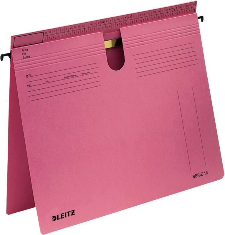 Leitz SERIE 18 Hängehefter 1814 DIN A4 Behördenheftung und Kaufmännische Heftung V-Base 15 mm 250 g/m² Rot 100% Recycelter Manila-Karton