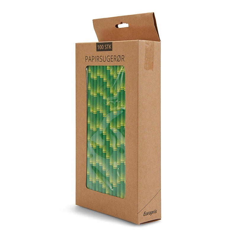 Natur Papirsugerør 100-pk