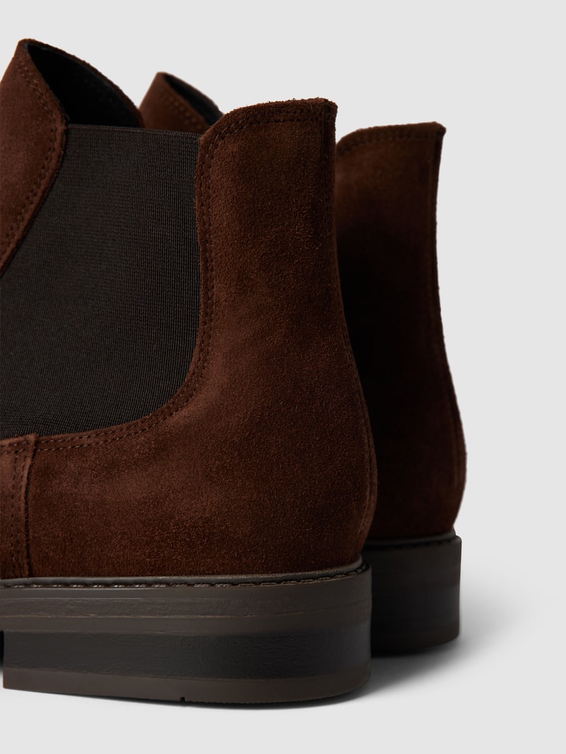 Chelsea Boots aus Veloursleder Modell 'SLHBLAKE SUEDE CHELSEA' in dunkelbraun