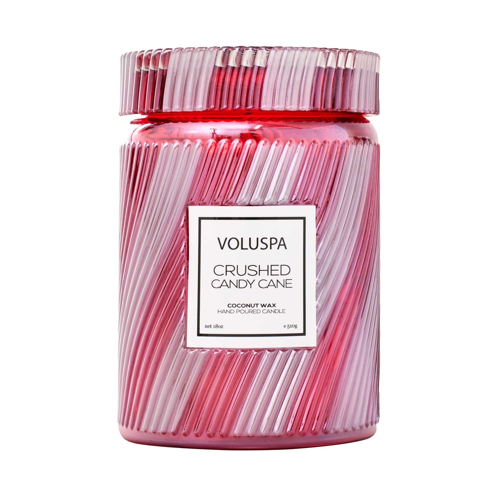 voluspa Crushed Candy Cane Large Jar BOUGIE