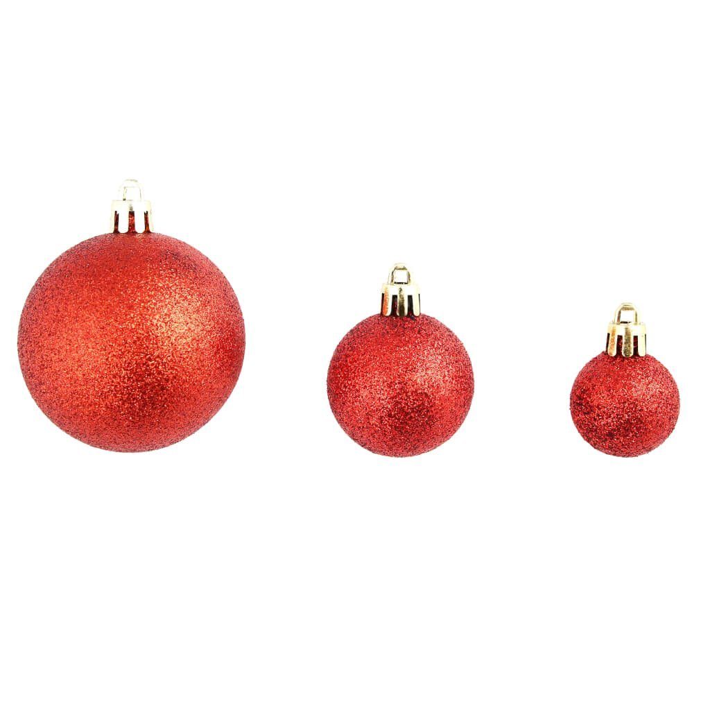 vidaXL Christbaumschmuck 100-tlg. Weihnachtskugel-Set 3/4/6 cm Rot (100-tlg)