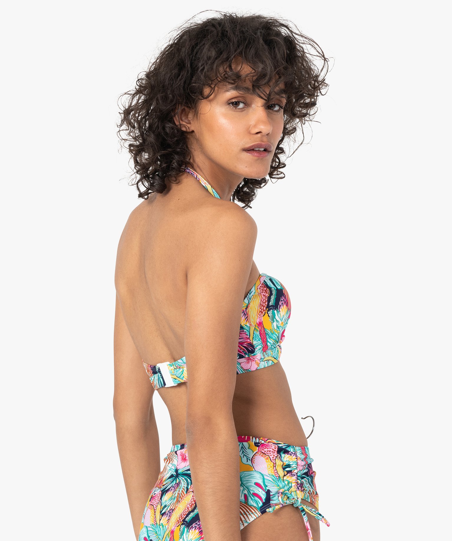 Haut de maillot de bain femme bandeau bretelles amovibles imprime | GEMO
