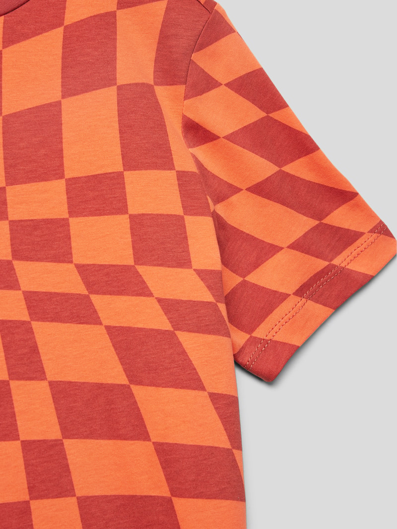 T-Shirt mit Allover-Muster in orange