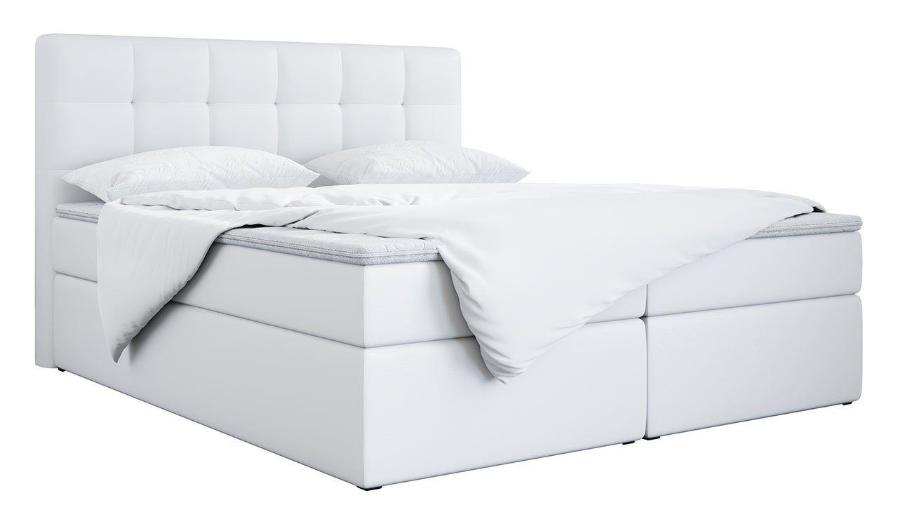 MKS MÖBEL Boxspringbett TOP2, Polsterbett mit Multipocket-Matratze, Stauraumbett