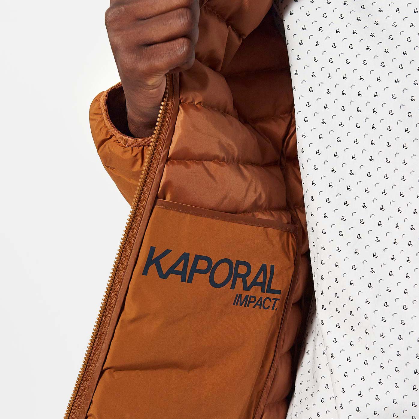 SANO   Doudoune fine orange Homme en 100% polyester recyclé