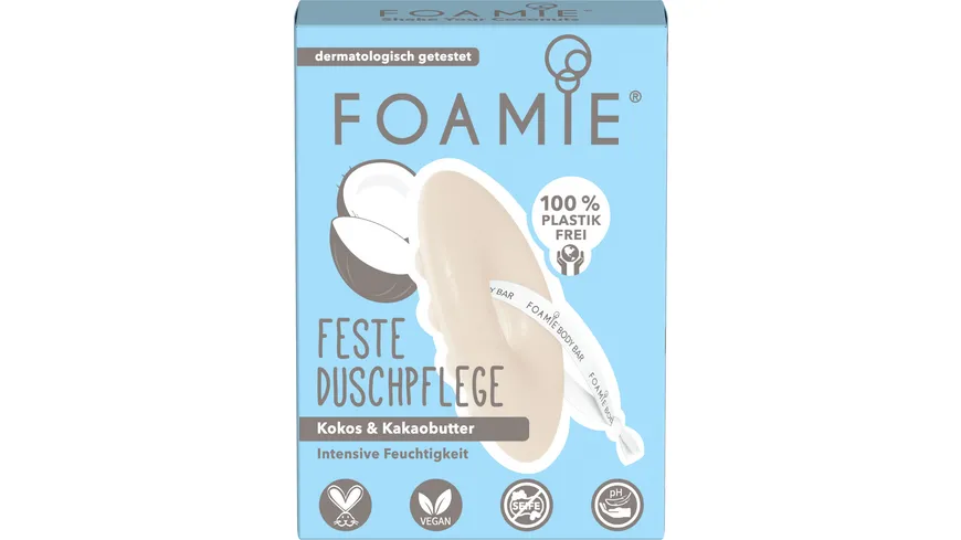 FOAMIE Feste Duschpflege Shake Your Coconuts Intensive Feuchtigkeit mit Kokosnussöl 80 g