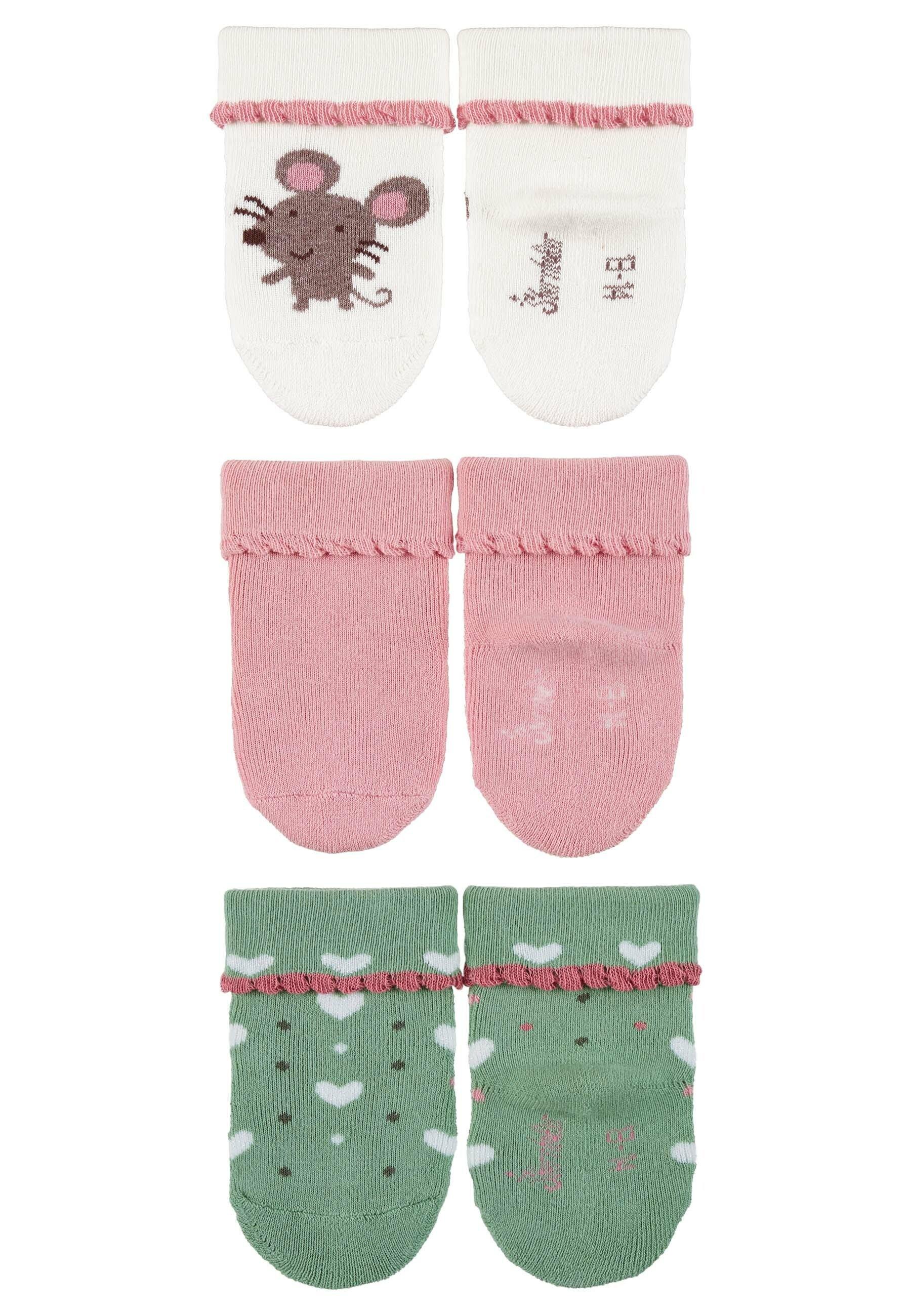 Babysocken 3er-Pack Maus