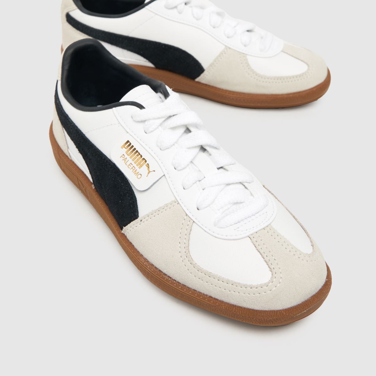 PUMA Palermo lädersneakers i vitt och svart