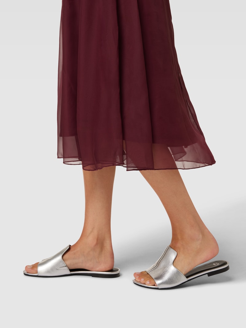 Midirock mit elastischem Bund Modell 'Coral' in bordeaux rot