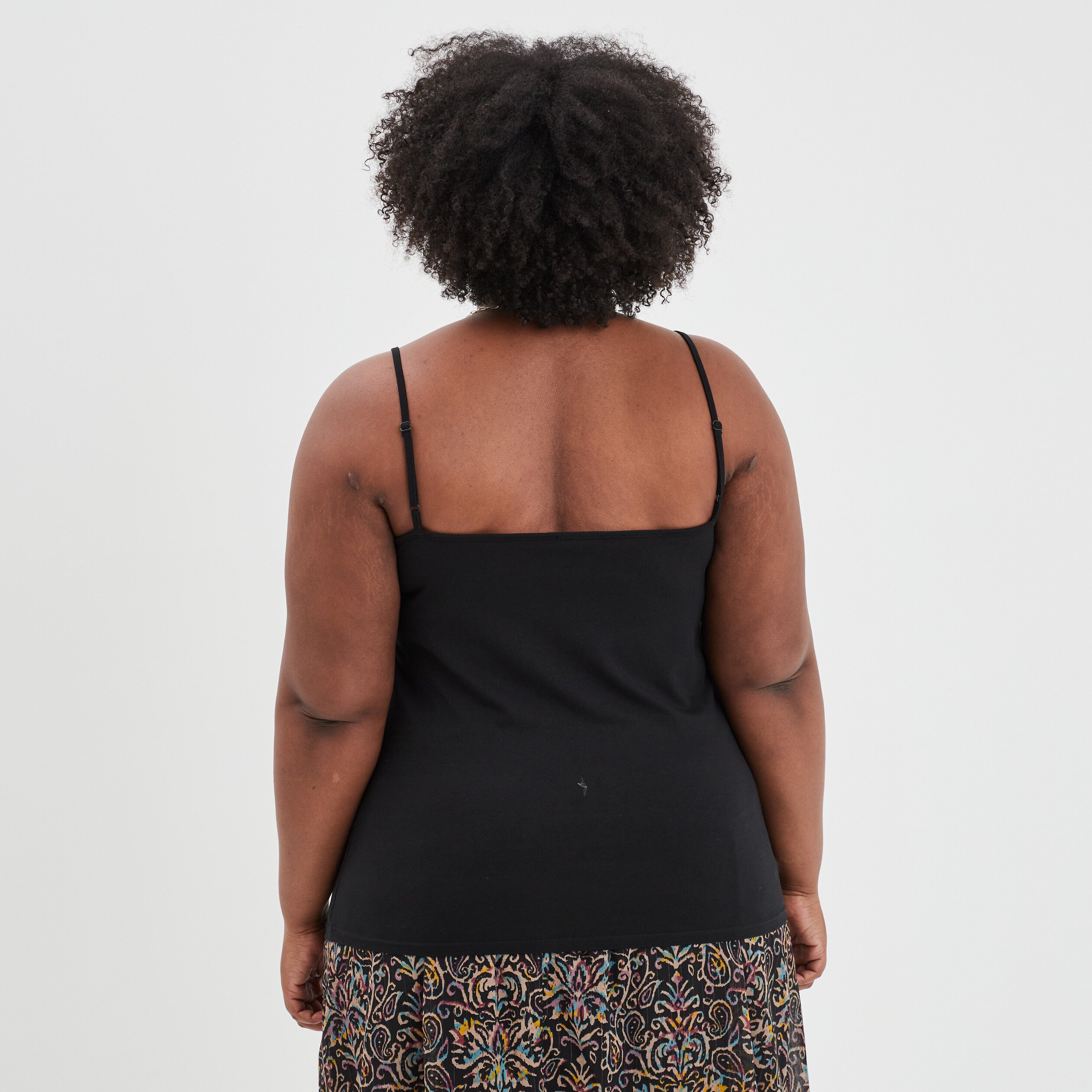 Débardeur col rond bretelles fines noir femme grande taille | La Halle