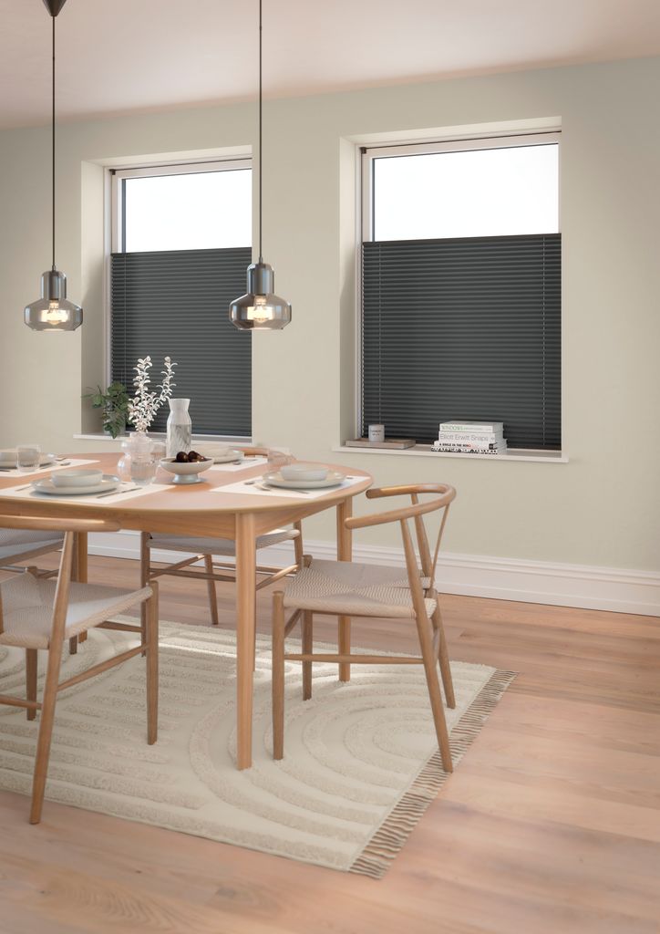 HVEN Lystett plisségardin HVEN 60x130cm topp/bunn grå