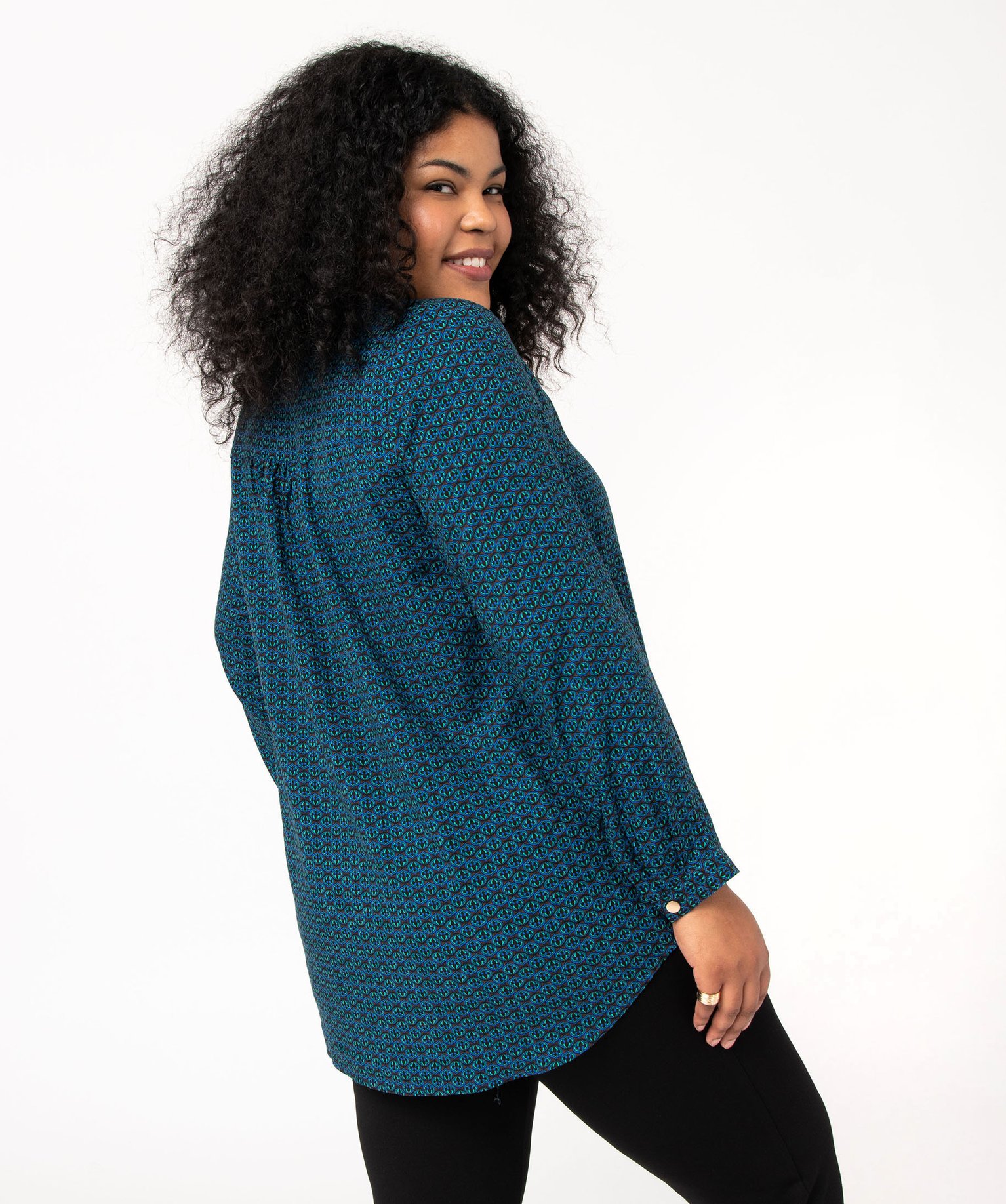 Chemise à manches longues imprimée femme grande taille imprime | GEMO