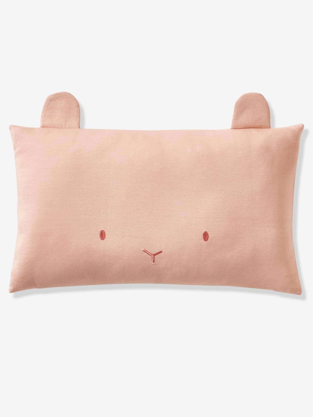 Coussin tête d'animal gris chiné
