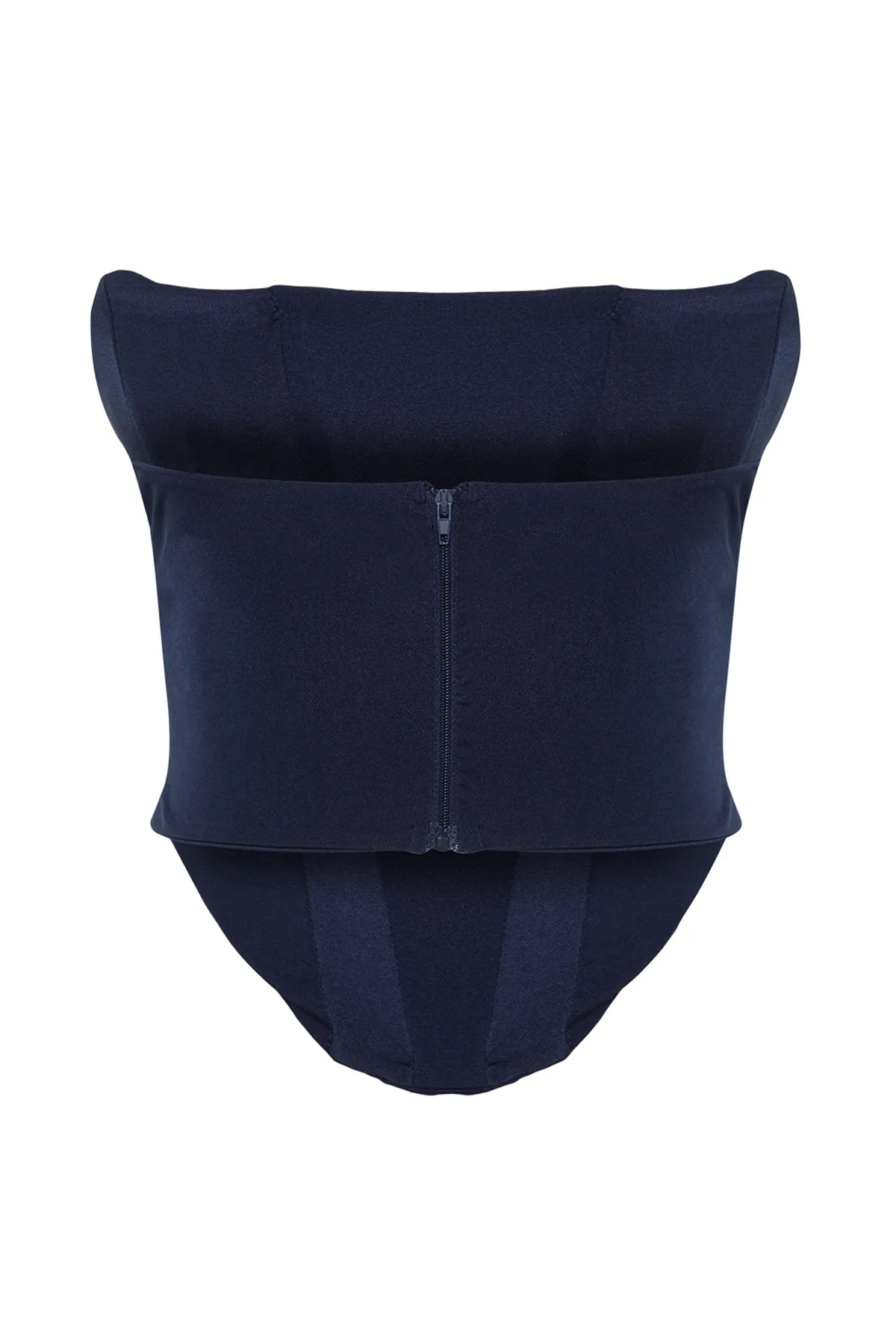 Trendyol Collection  Marineblaues, kurzes, gefüttertes Strickkorsett mit detailliertem Bustier TPRSS23BS00006