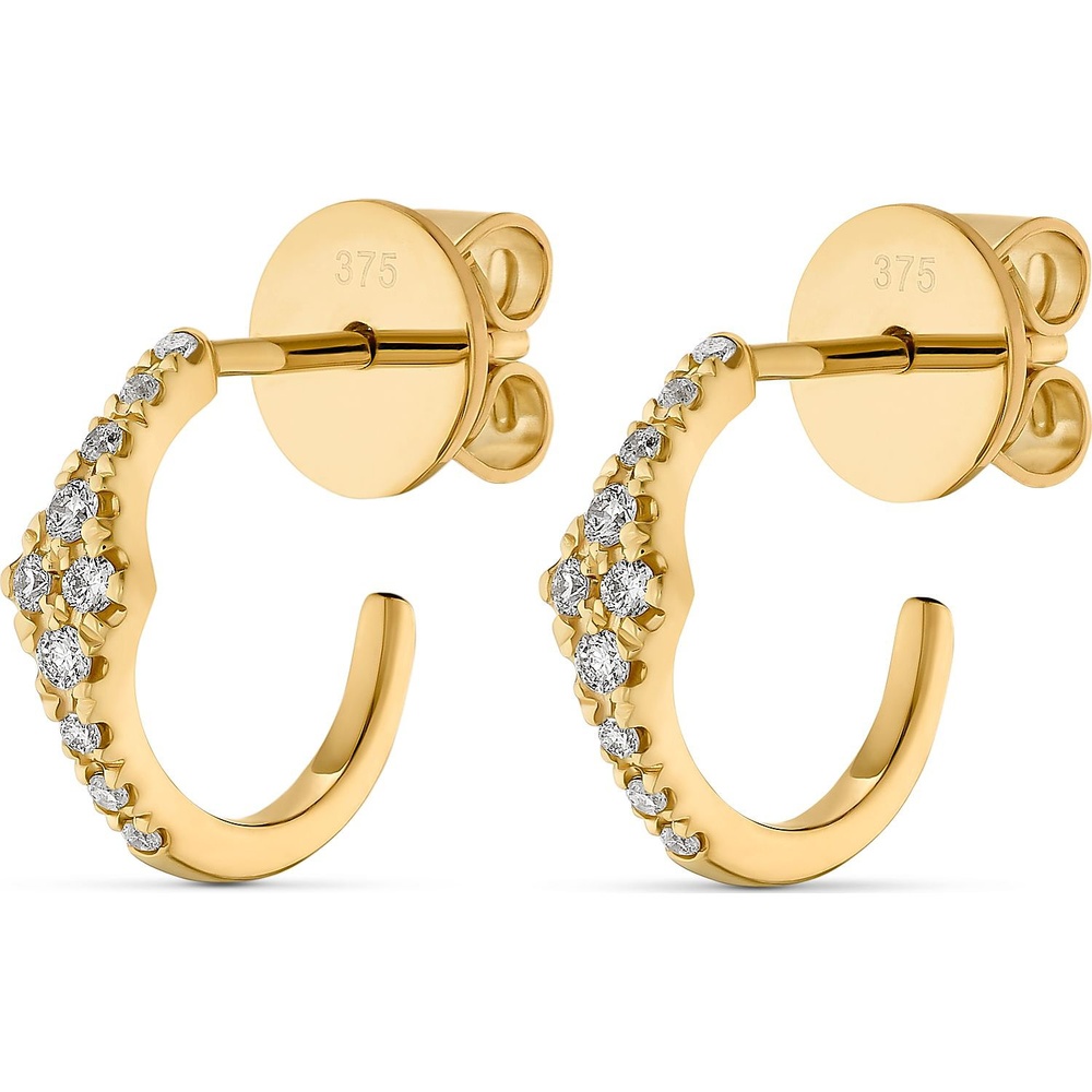 Valeria Boucles d'oreilles à fermoir à poussette 375 Or jaune Boucles d'oreilles