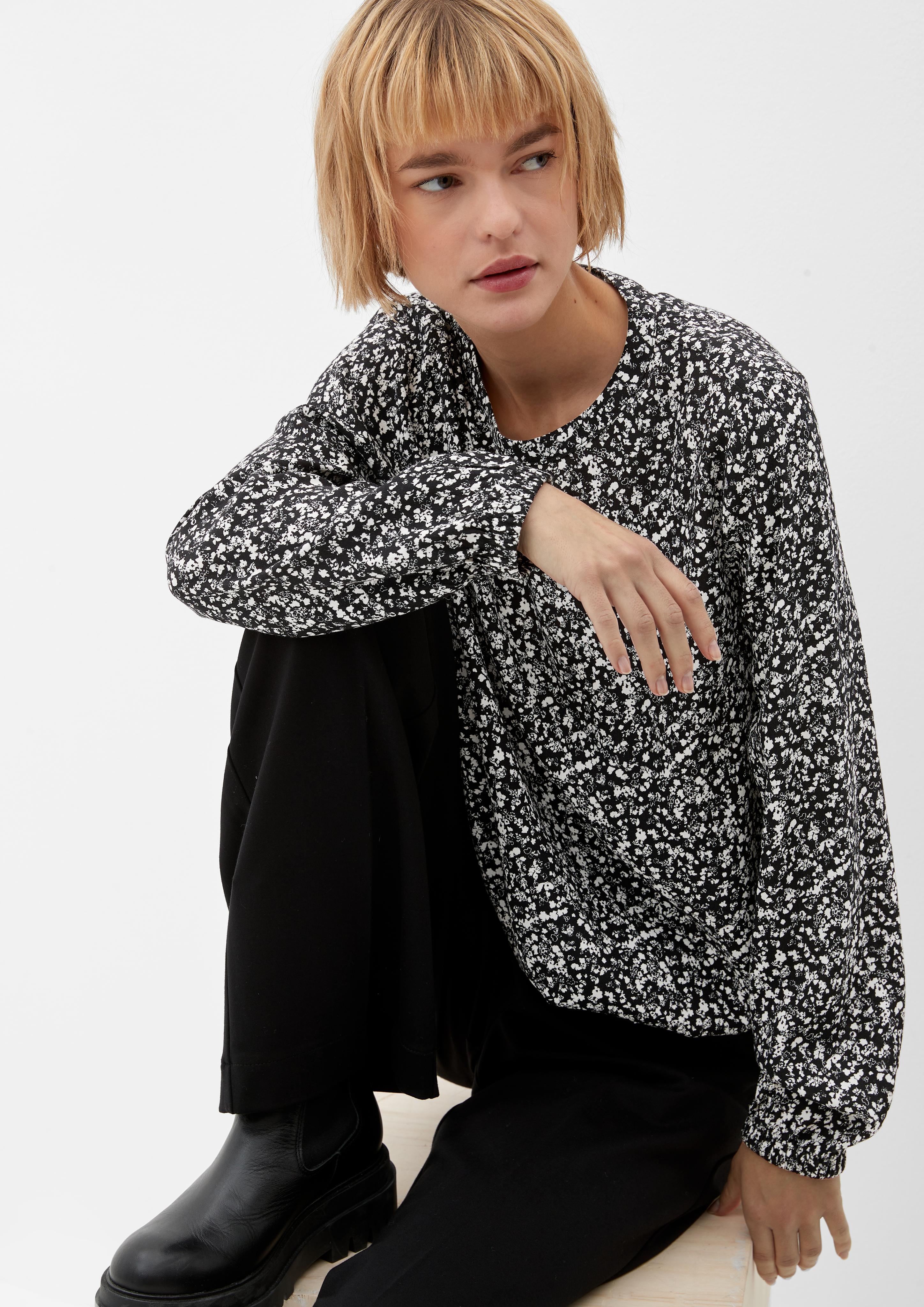 Print-Bluse aus Viskose-Crêpe  2120842-99A2
