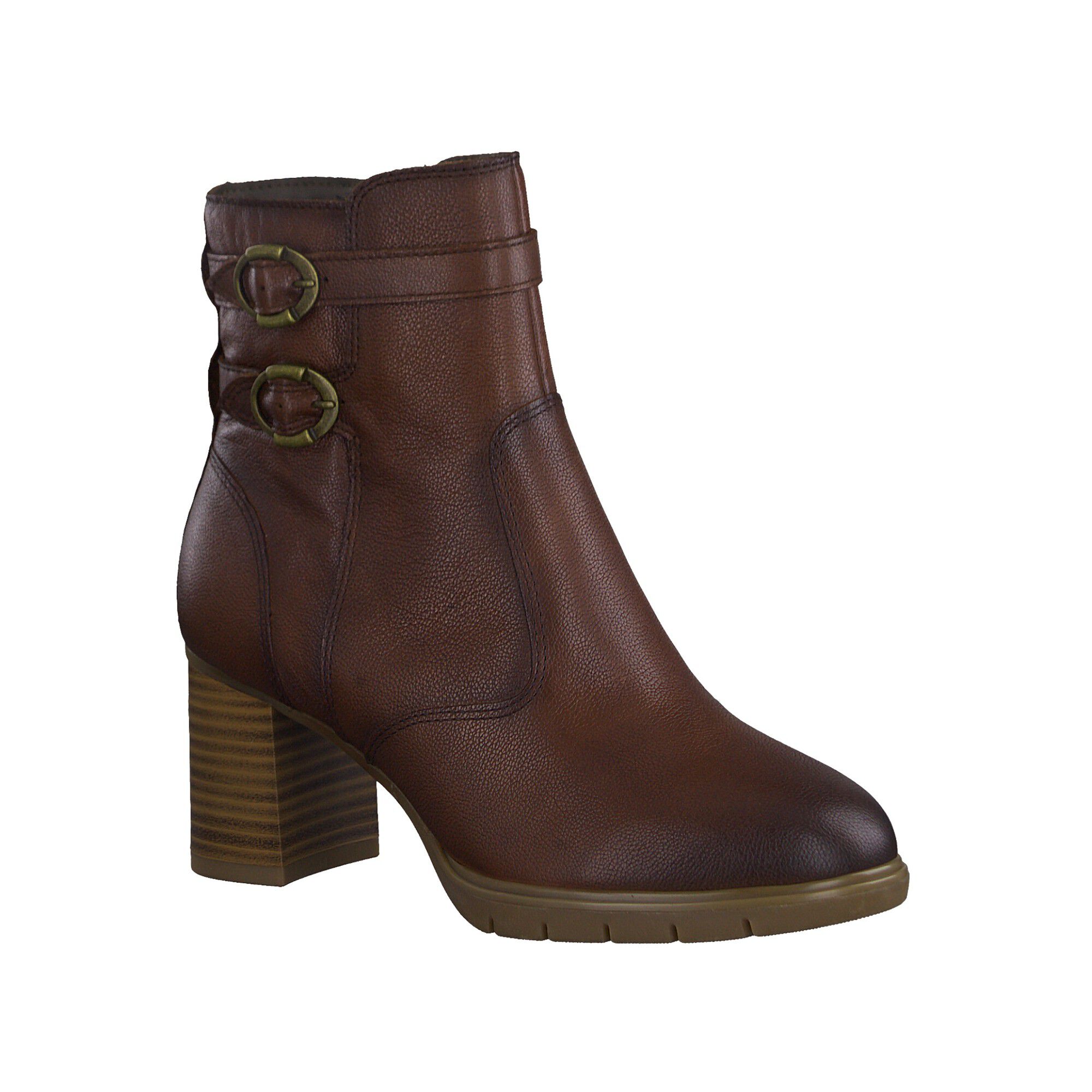 Boots à boucles dessus cuir