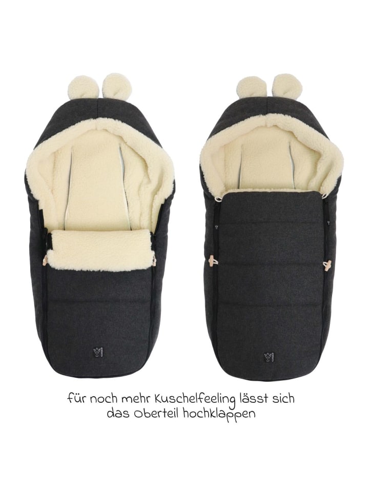 Kaiser Fleece-Fußsack Hoody Maus Wool Fütterung aus 100% Schafwolle in grau günstig kaufen onesize