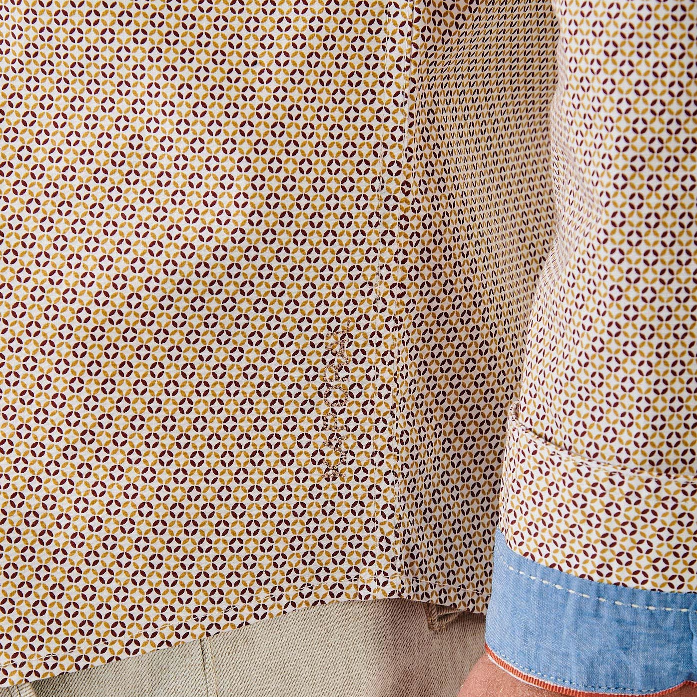 ROWAN  Chemise beige imprimée homme
