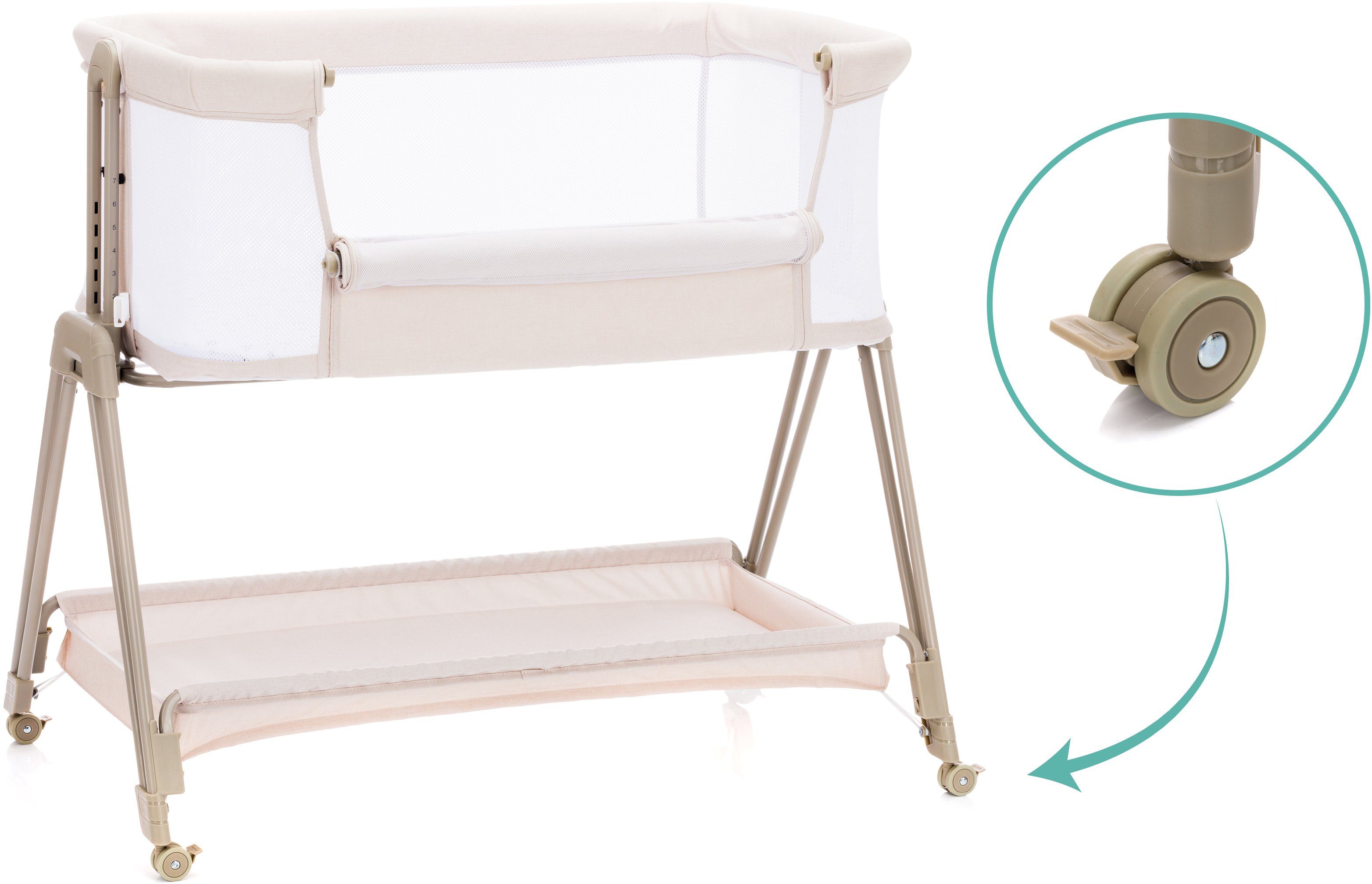 Fillikid Beistellbett Dream, creme, mit Matratze