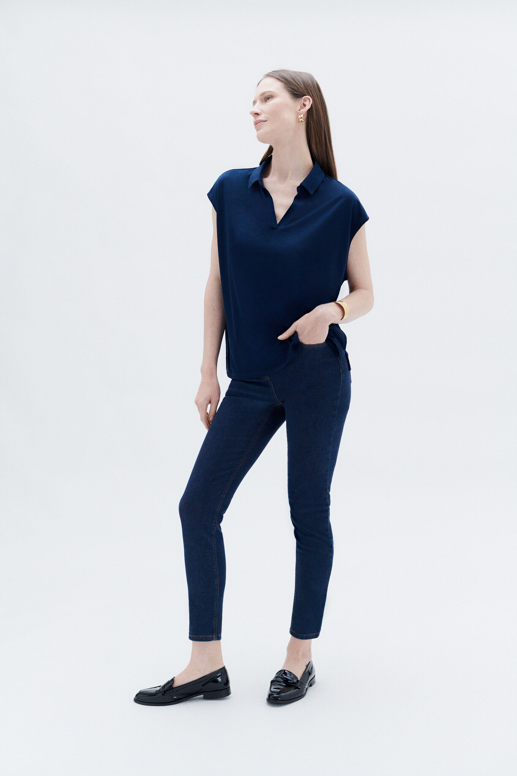 T-shirt tonata bleu marine femme
