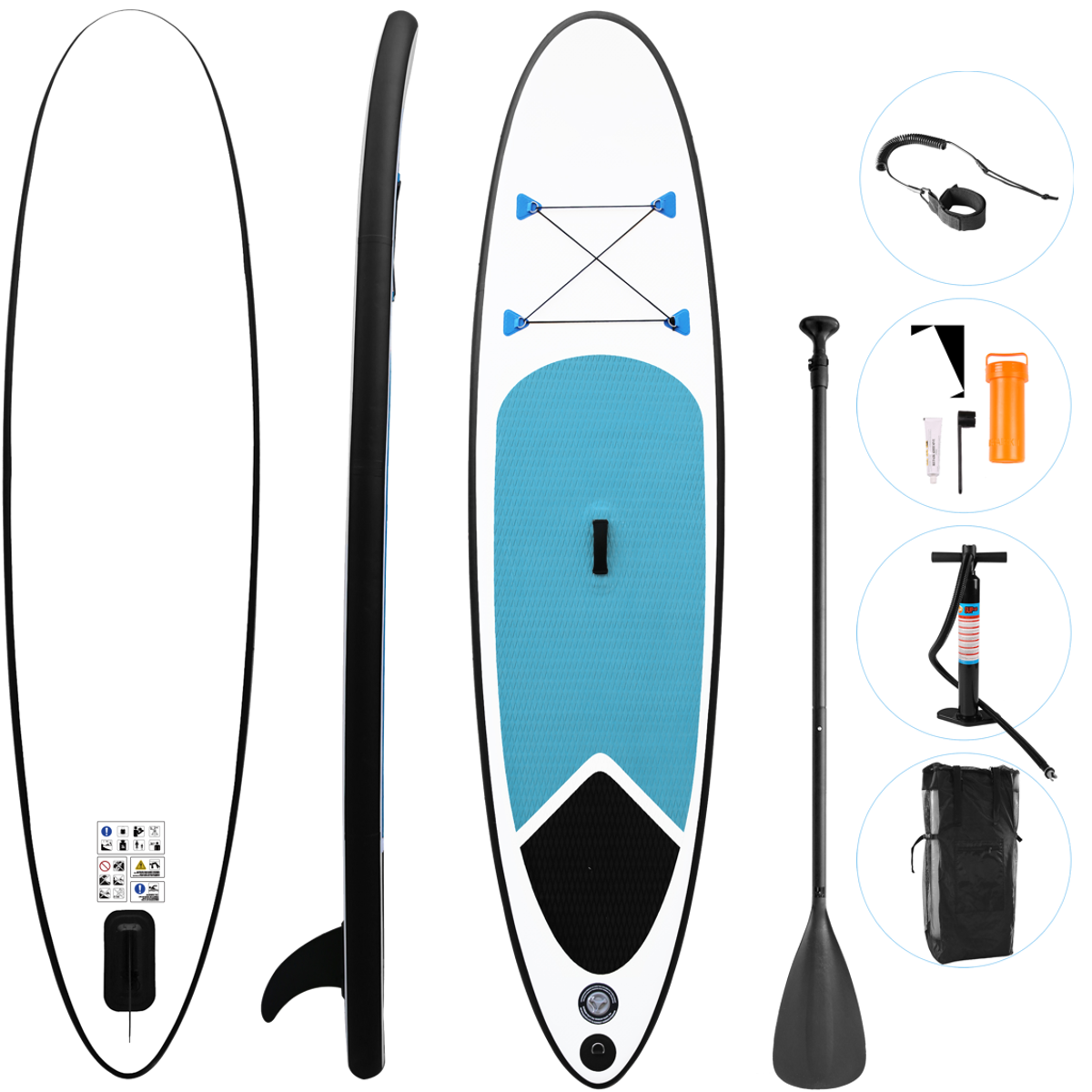 designed4inspiration e4fun Stand Up Paddle Board Türkis 305 x 71 x 10 cm, Allround-Board