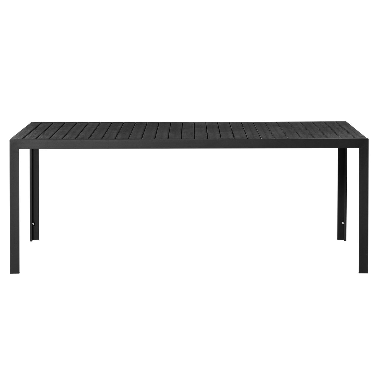 Outsunny Gartentisch Aluminium Tisch Garten Terrasse Holz-Kunststoff WPC Non-Wood schwarz