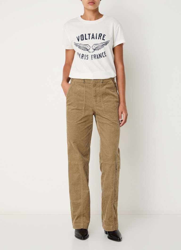 Pantaloni cargo cu talie înaltă și croială dreaptă Zadig & Voltaire Pepper din cordură