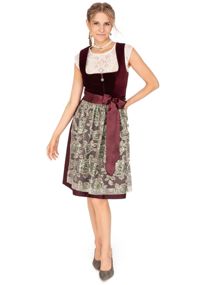 MarJo Mini Dirndl VEITSBRONN in weinrot günstig kaufen