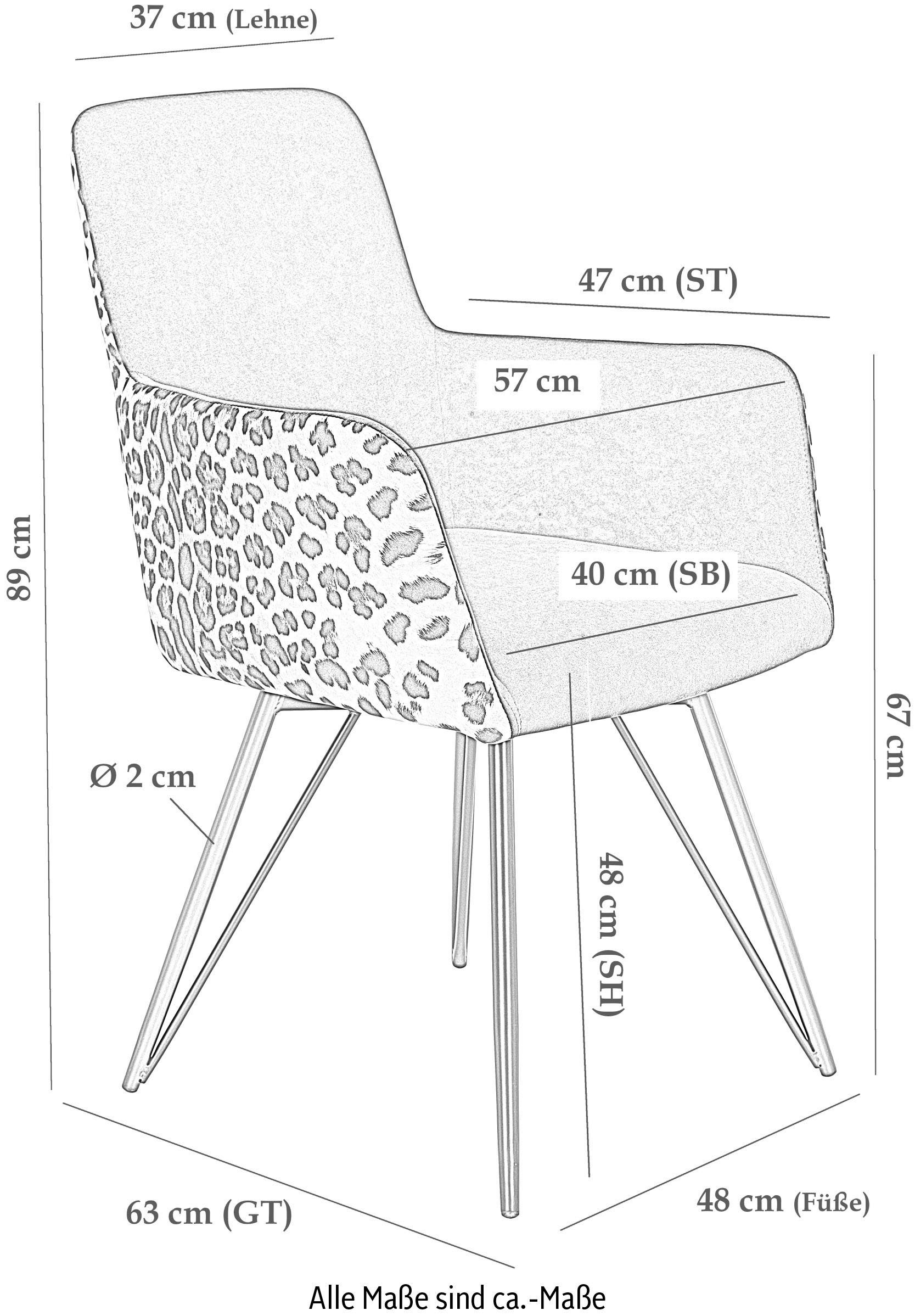 HELA 4-Fußstuhl (Set, 2 St), drehbar, extravagantes Design