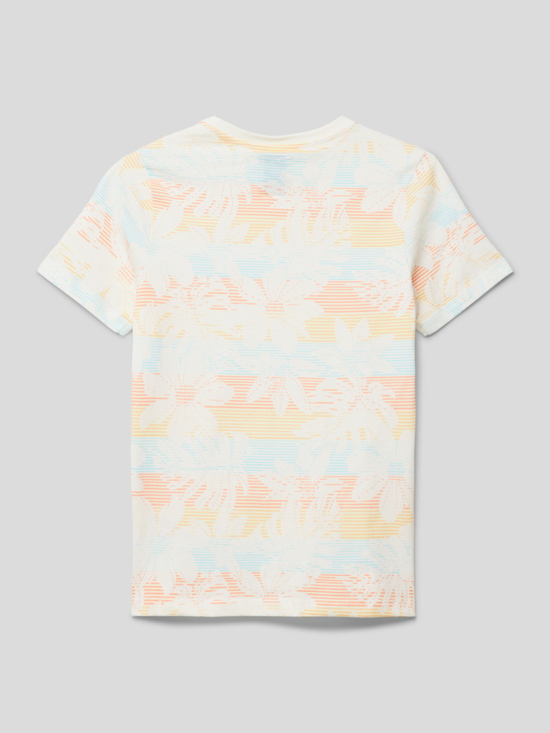 T-Shirt mit Allover-Print in weiß
