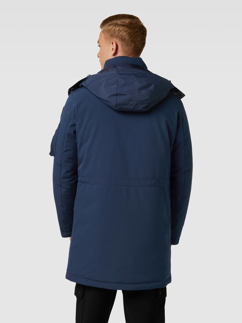 Parka mit abnehmbarer Kapuze in marineblau