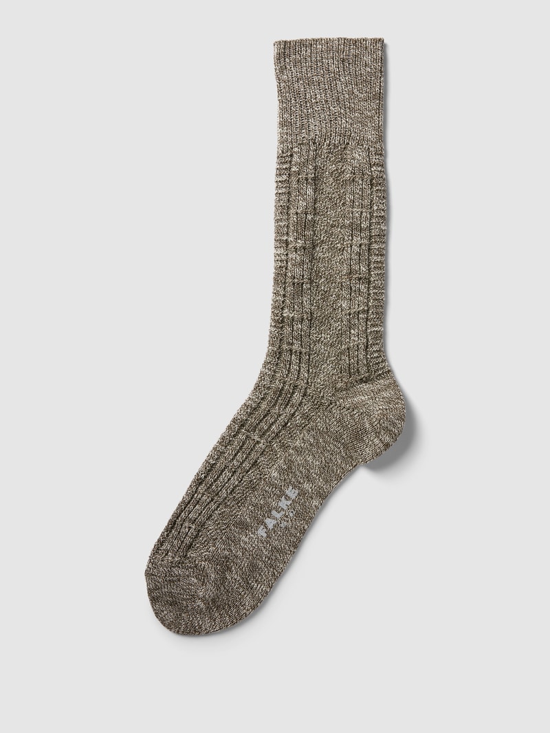 Socken in melierter Optik Modell 'Pile' in khaki meliert