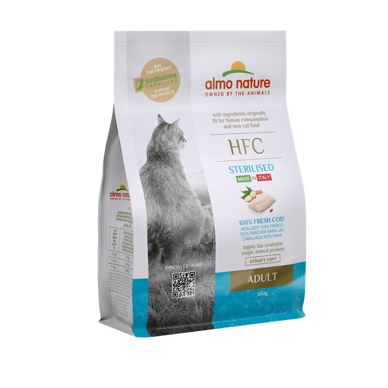 Almo nature Trockenfutter Almo nature ALMO Adult Sterilized 300g Kabeljau