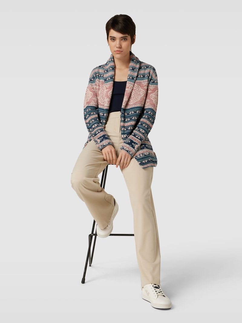 Strickjacke mit Allover-Muster Modell 'RUZITA' in grün