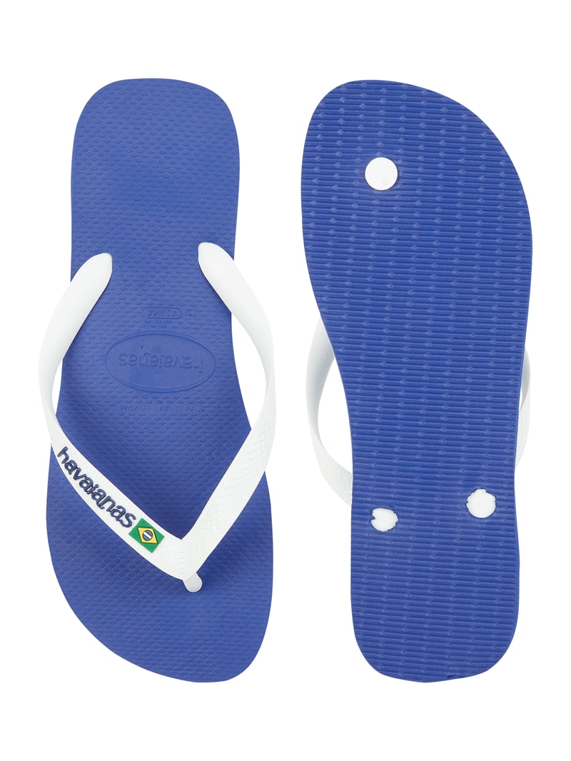 Zehentrenner mit Logo in royalblau