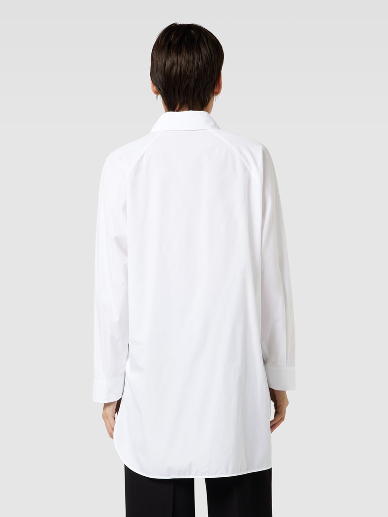 Oversized Hemdbluse mit verdeckter Knopfleiste in weiss