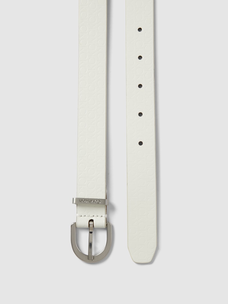 Gürtel aus Leder mit Label-Detail in offwhite
