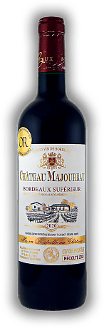 Chateau Majoureau, 65% Merlot, 35% Cabernet Franc, Bordeaux Superieur AOC, 2020, Bordeaux rouge  Chateau Majoureau, 65% Merlot, 35% Cabernet Franc, Bordeaux Superieur AOC, 2020, Bordeaux rouge   Jahrgang 2020 - 0,75	 Liter - Vol 14%