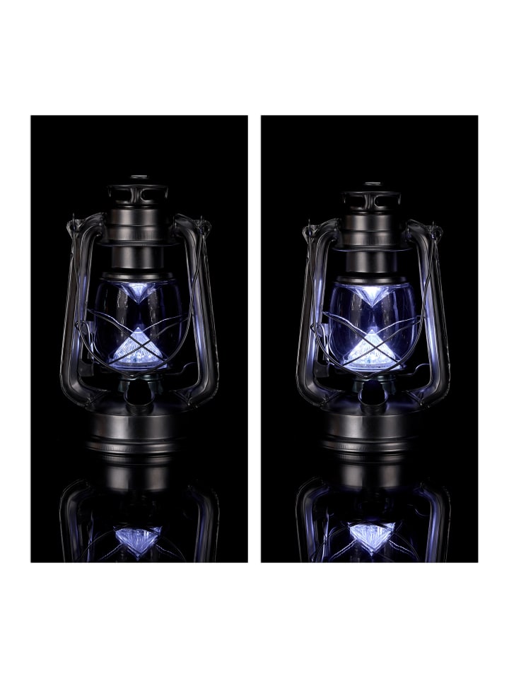 relaxdays Sturmlaterne LED in Silber - (B)15 x (H)24 x (T)11,5 cm günstig kaufen onesize