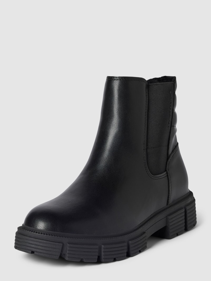 Chelsea Boots in Leder-Optik in schwarz