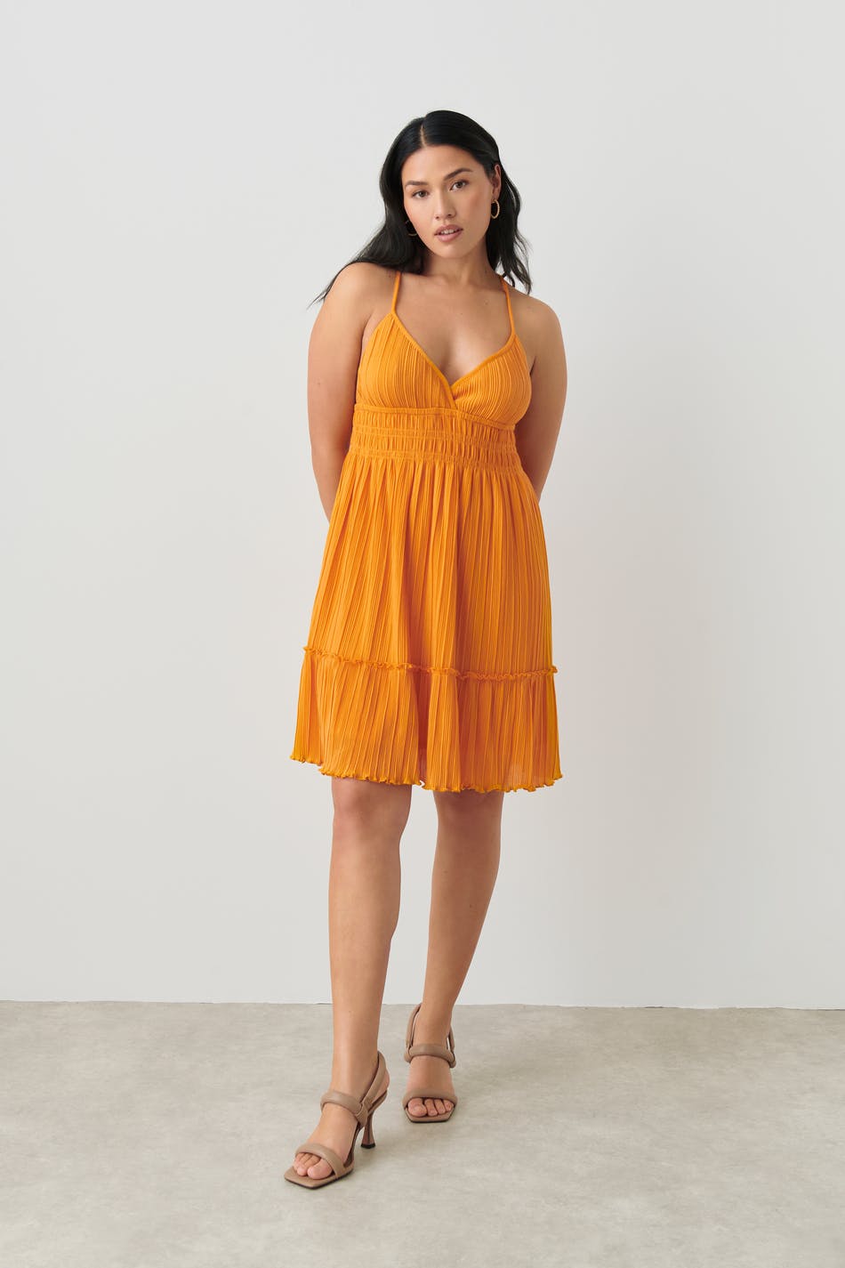 Plissé mini dress