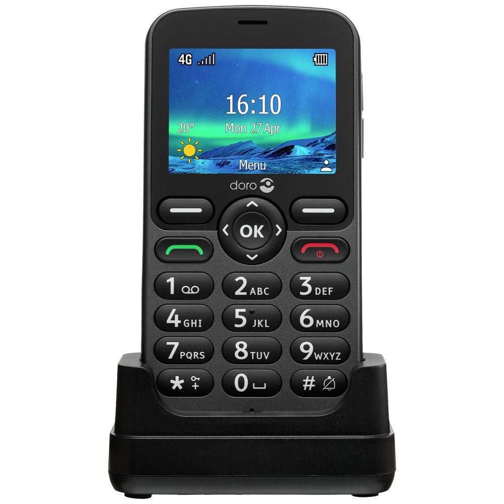 Doro doro 5860 Senioren-Handy mit Ladestation Graphit Seniorenhandy (2.4 Zoll, 2 MP Kamera)