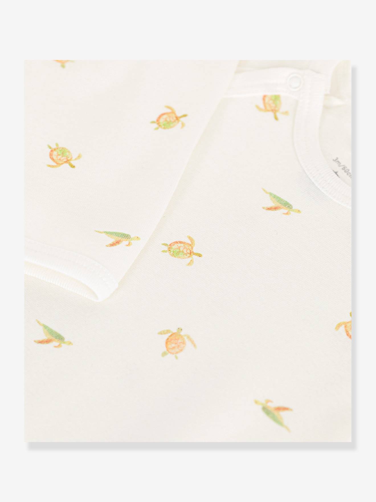 Petit Bateau Baby Strampler PETIT BATEAU - weiß bedruckt