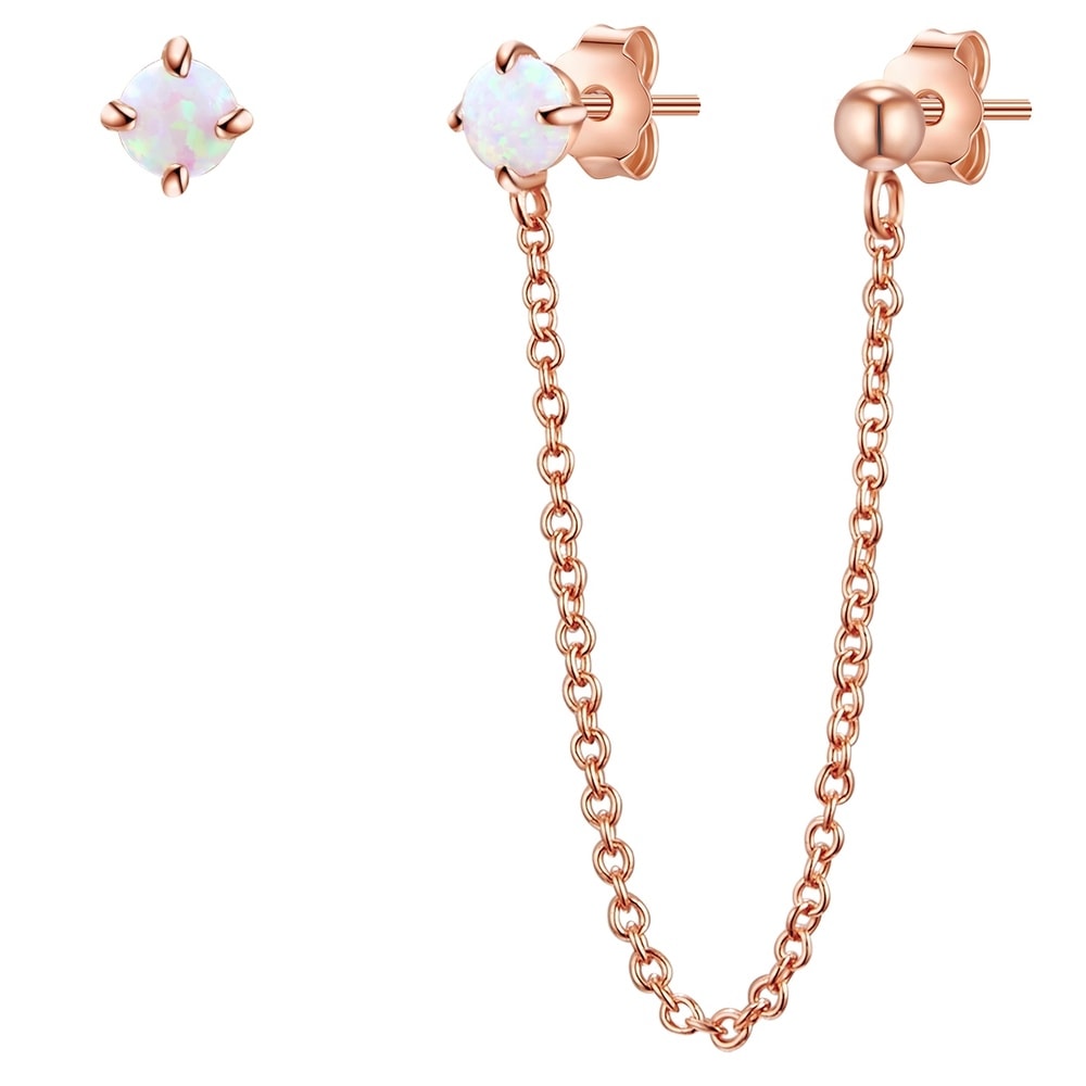 Glanzstücke München Puces d'oreilles en argent Argent sterling Opale (synth.) en Or rose Boucles d'oreilles