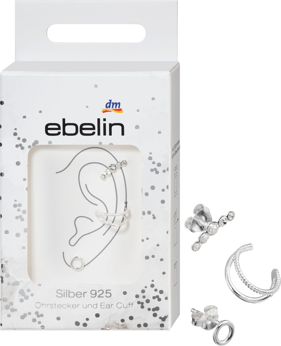 Ohrstecker und Ear Cuff 925 Silber, 3 St