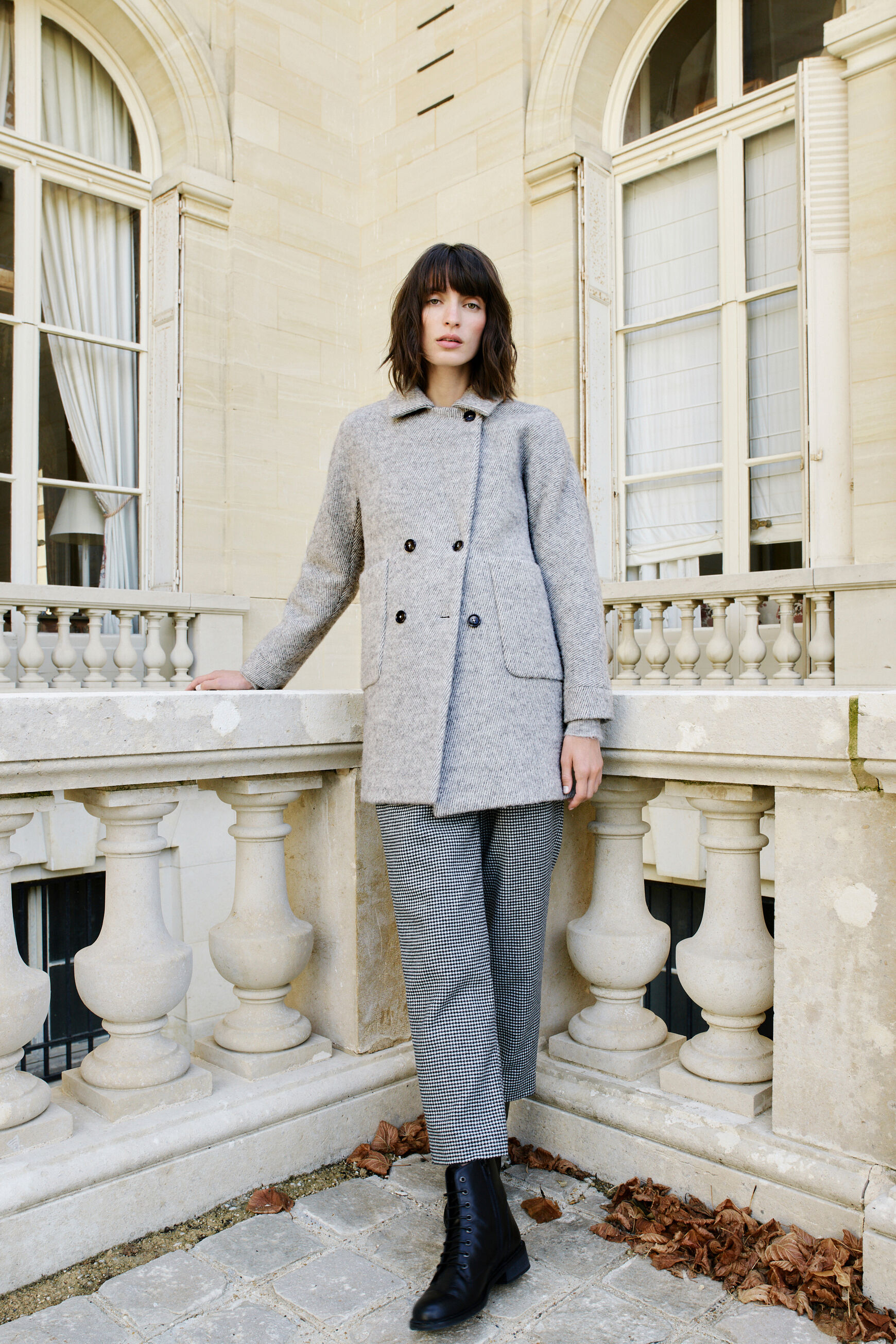 manteau ferdinand gris clair femme