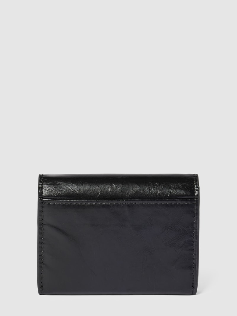 Portemonnaie mit Label-Details Modell 'AISSA' in schwarz