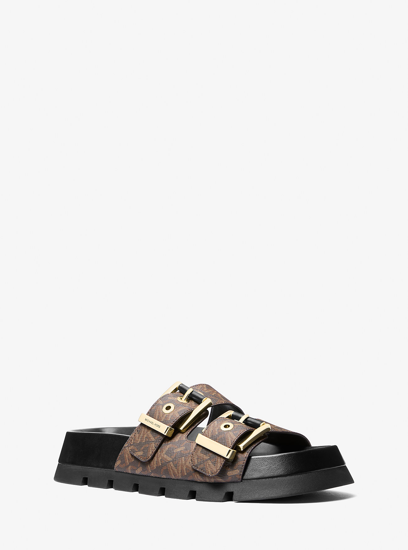Colby Empire Monogram Flatform Slide Sandal - BRUN/SVART